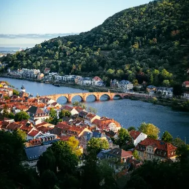 Blick über Heidelberg und den Neckar